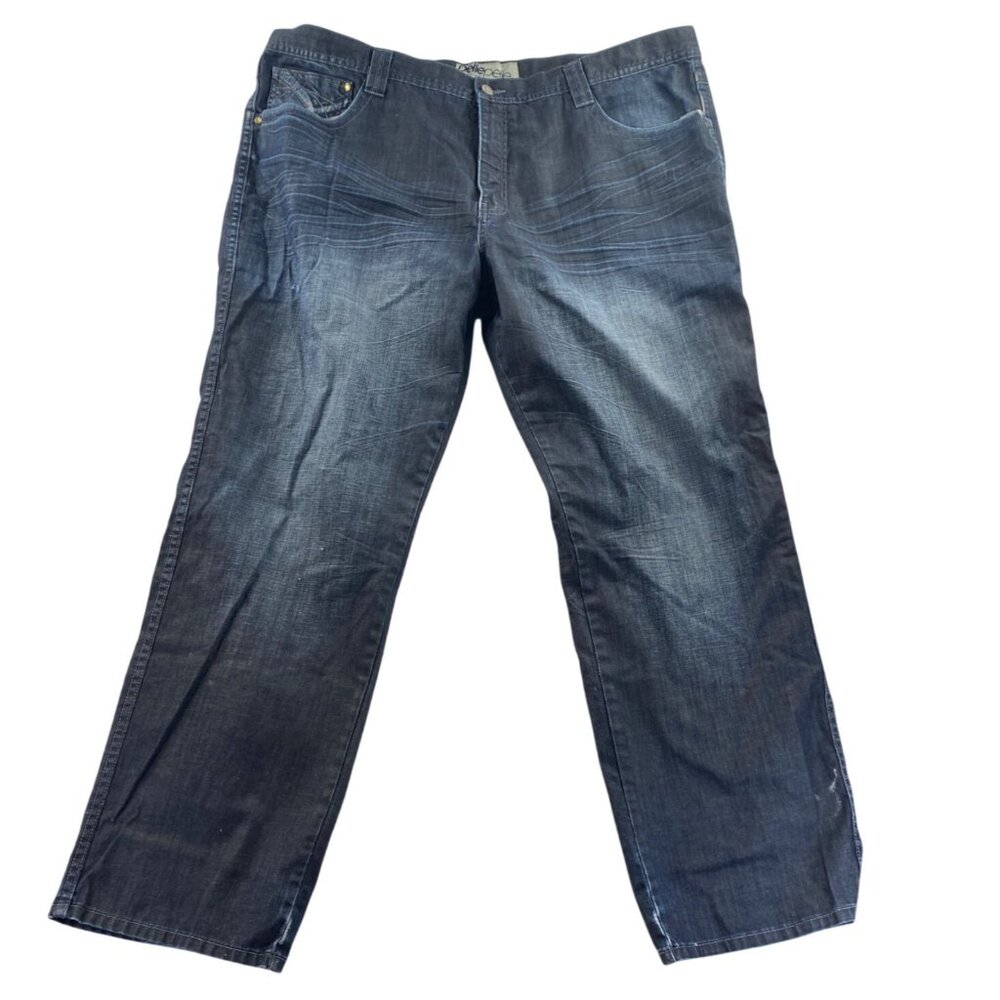 Pelle Pelle Premium Mens Jeans 46x34 Blue Dark Denim Vintage Straight Leg Cotton